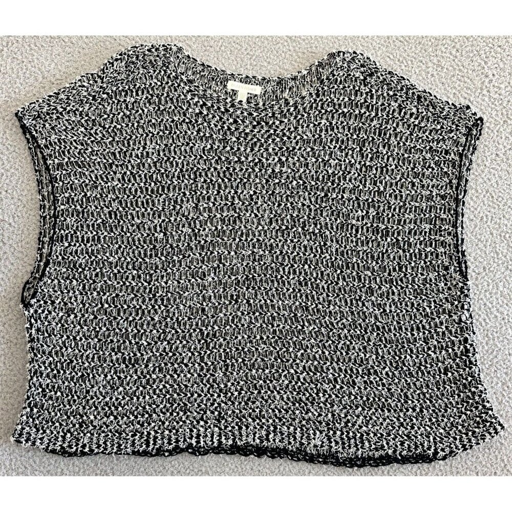 Eileen Fisher Black and White Crew Neck Sweater